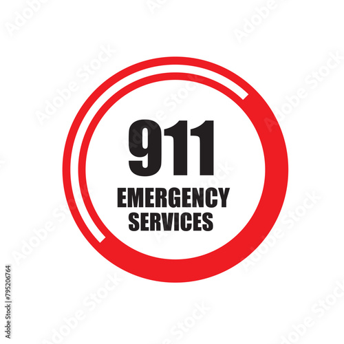 911 emergency call service icon. Vector illustration