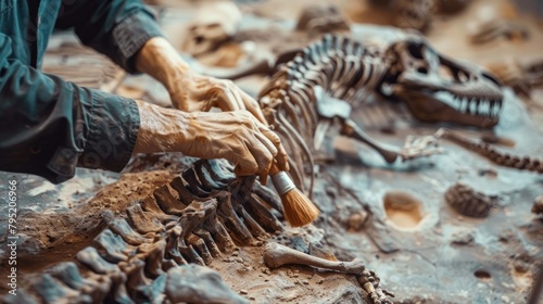 Archaeologists discover fossils of a new species of predator. Archaeological excavation site.