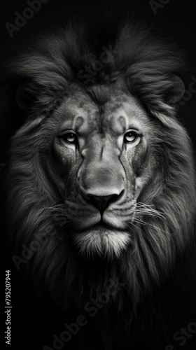 Photography of lion mammal animal black. © Rawpixel.com