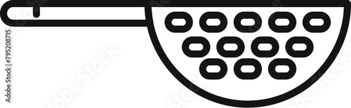 Separation drain tool icon outline vector. Colander sieve bowl. Domestic accessory