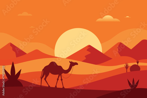 Background Wild Life Beautiful Nature Desert Camel vector design