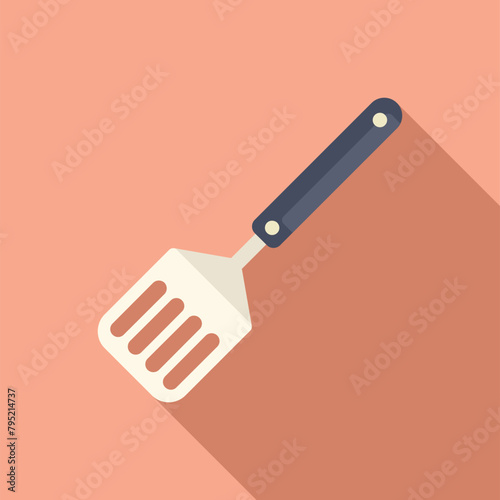 Household spatula icon flat vector. Shape element. Cooking closeup spoon