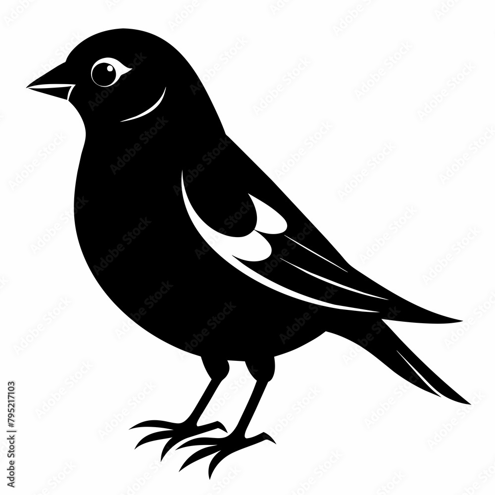 Obraz premium finch silhouette vector illustration
