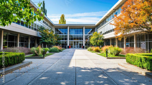 A large building with a courtyard in the middle