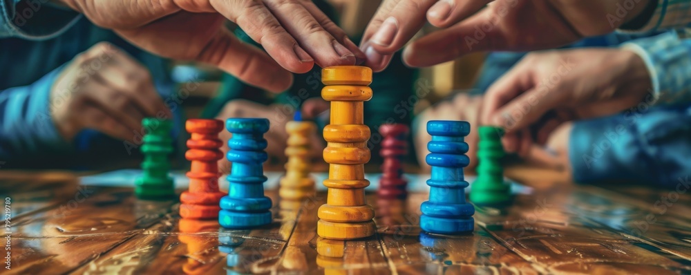 People playing a game together People playing a game together