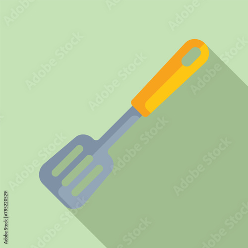 Traditional spatula icon flat vector. Cooking tool. Domestic utensils