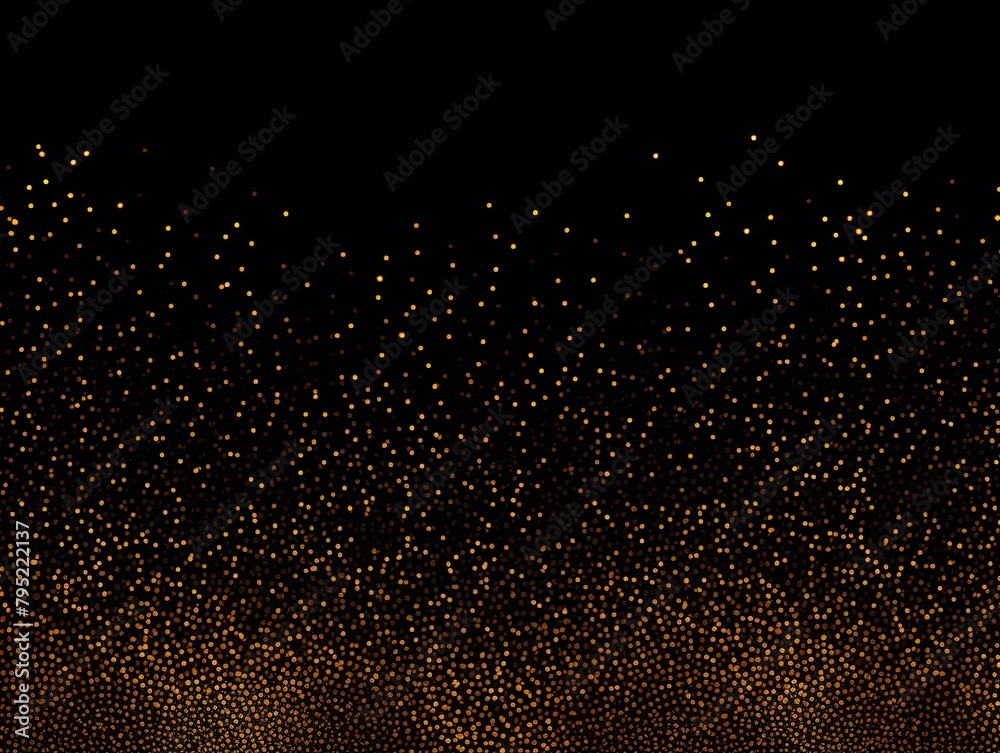 Gold color gradient dark grainy background white vibrant abstract spots on black noise texture effect blank empty pattern with copy space for product 