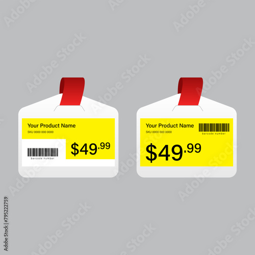 Price tag label hanging design collection for retail shop or promotion program