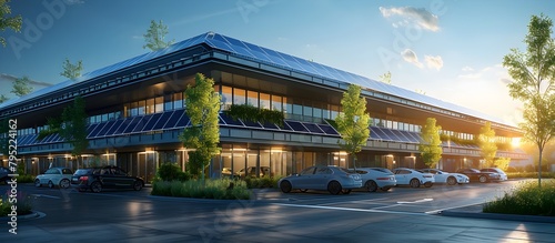 SolarPowered Parking Garage Shading Vehicles and Generating Clean Energy © kiatipol