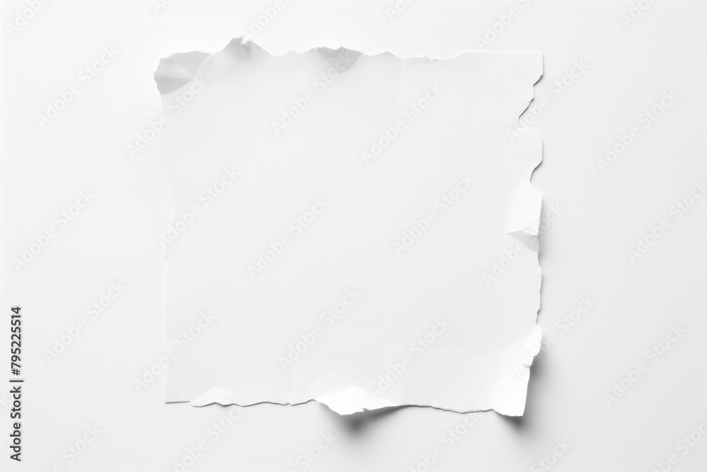 Square ripped paper white backgrounds white background.