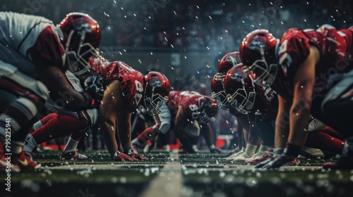 American Football Championship. A race full of brutal energy, power, imagining the field in stunning light.