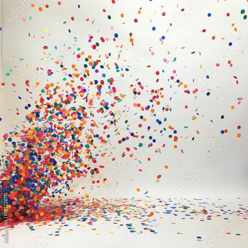 A lot of confetti falling from the top of the image to the bottom.