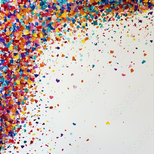 A canvas covered in randomly placed and shaped colorful confetti pieces.