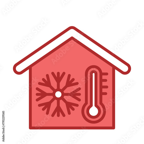 Cold Storage red line filled icon