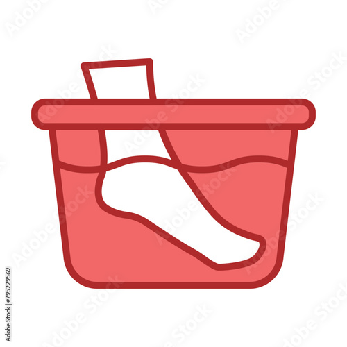 Foot Soaking red line filled icon