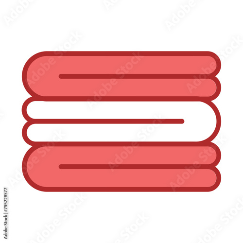 Towel red line filled icon