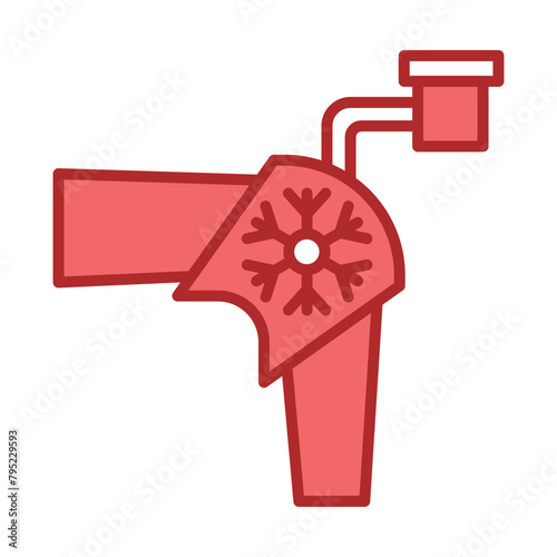 Cold Therapy red line filled icon