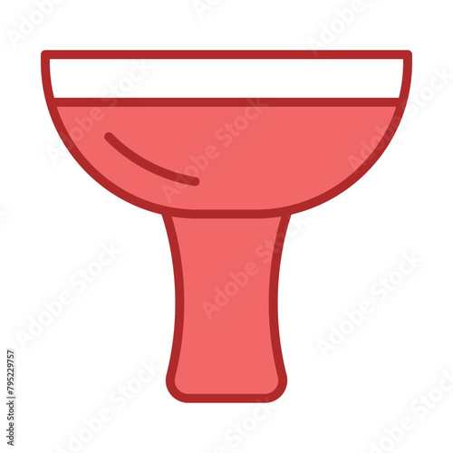 Basin red line filled icon