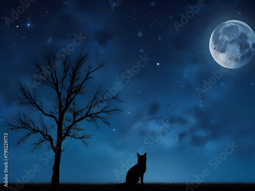  Silent Guardians  Wolf  Moon  Tree 