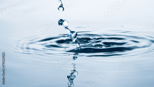 Drop of water and splashing.close up