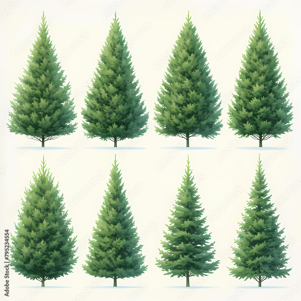 A Collection of Nine Stunning Fir Trees - Perfect for Festive Season Decor