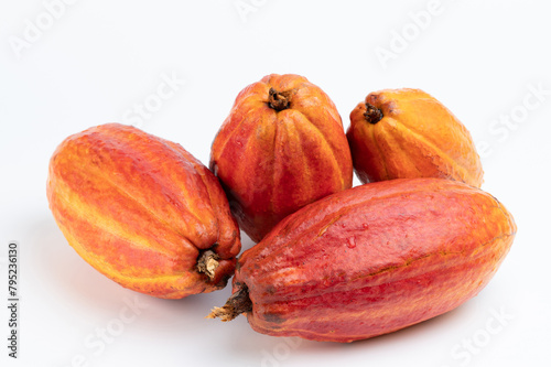 Group of orange color cacao fruits