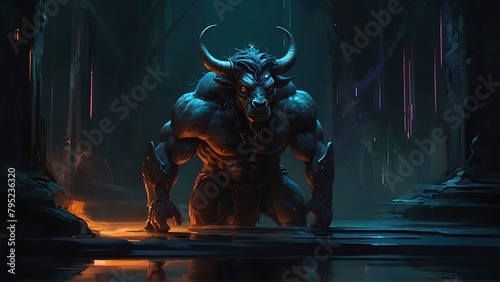 Astral Enigma: The Enigmatic Minotaur on Canvas