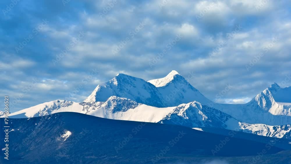 snowbound altai mountains under a sparkle sun time lapse scene snowbound altai mountains under a sparkle sun time lapse scene