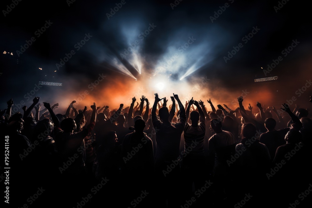 Crowd at concert silhouette adult illuminated. Crowd at concert silhouette adult illuminated.