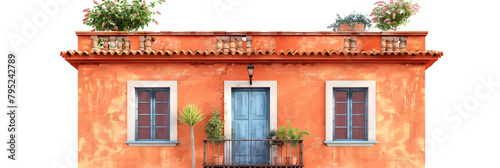 Traditional Italian House with Coastal Views on white background  © Ayesha