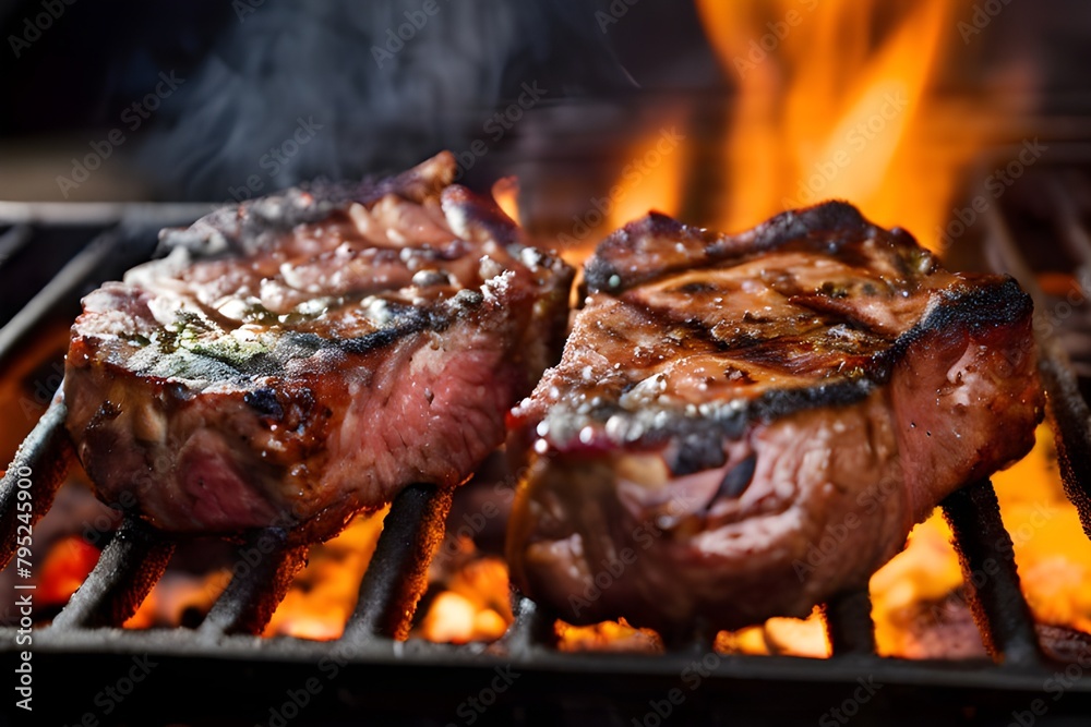 t bone steaks on barbecue grill t bone steaks on barbecue grill
