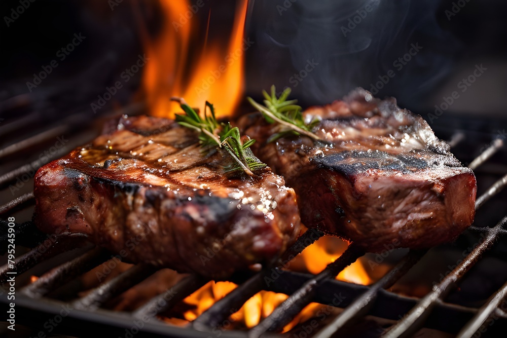 t bone steaks on barbecue grill t bone steaks on barbecue grill