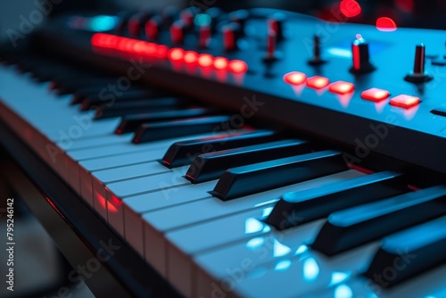 Close Up of a Keyboard With Many Knobs