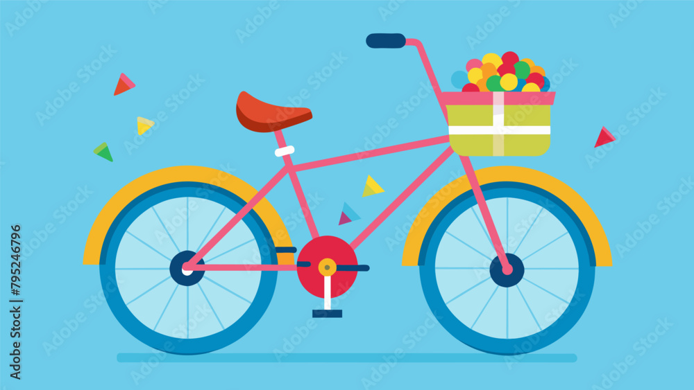 Fototapeta premium A bicycleshaped pinata filled with candy and small prizes ready to be broken in celebration.