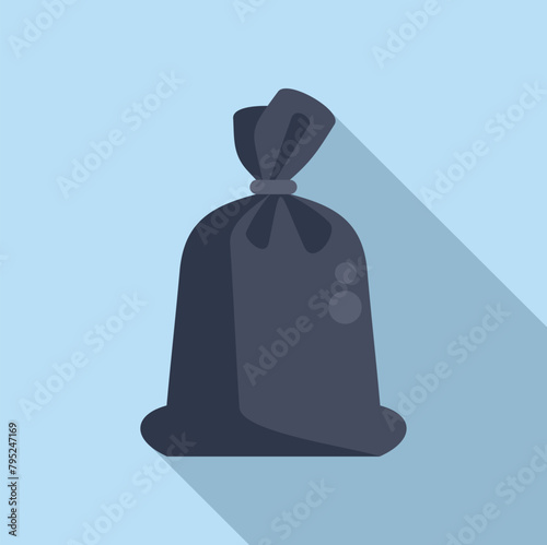 Waste litter bag icon flat vector. Organic carry. Full element sack