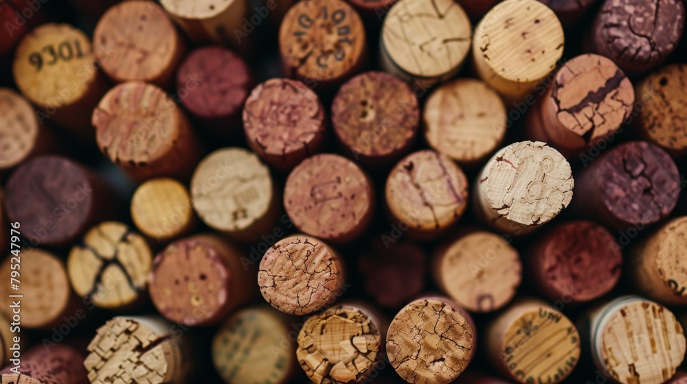 Fototapeta premium Many wine corks close up