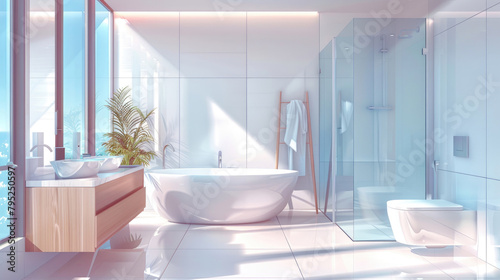 Luxurious Minimalist Bathroom Interior Design with Modern Furniture