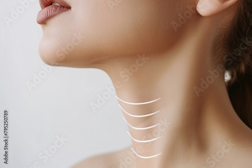 a close-up of a woman's neck