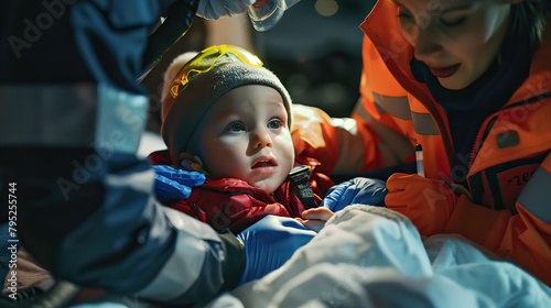 infant  in need of emergency medical care for Emergency Medical Services for Children Day.