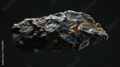 Photorealistic Floating Rock VFX Asset on Black Background