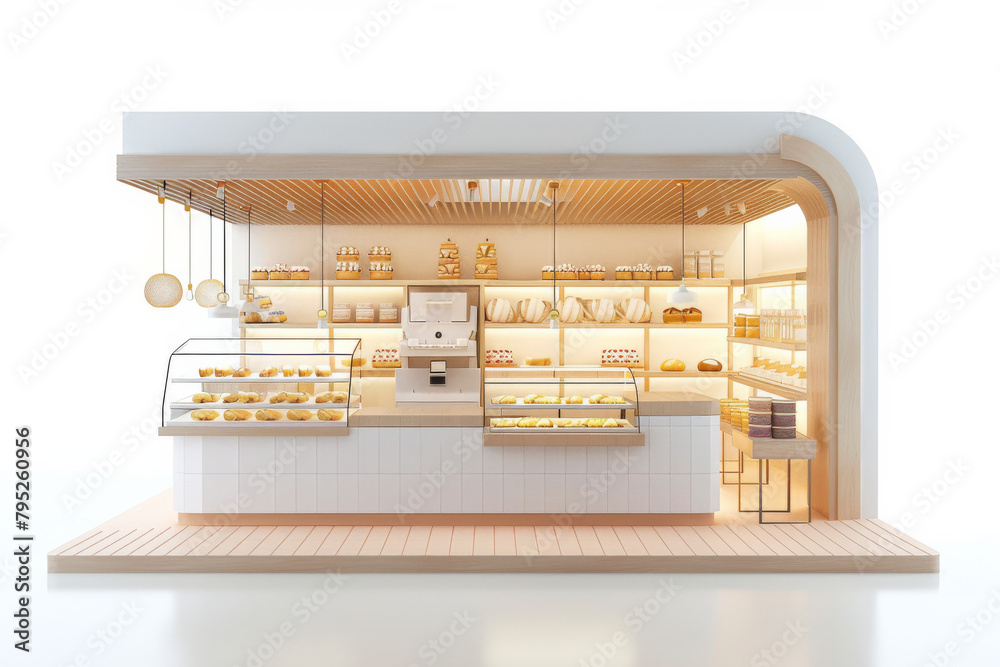 A bakery with a variety of baked goods on display, including cakes, pastries, and breads. A bakery with a variety of baked goods on display, including cakes, pastries, and breads.