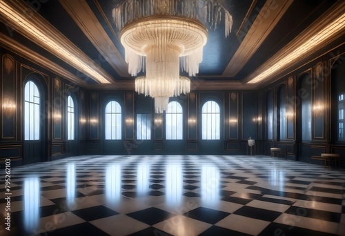 Fantasy a realistic 8k art deco ballroom with a gl (4) photo