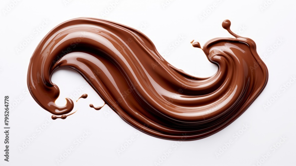 Hot melted chocolate swirl isolated on a white background Hot melted chocolate swirl isolated on a white background