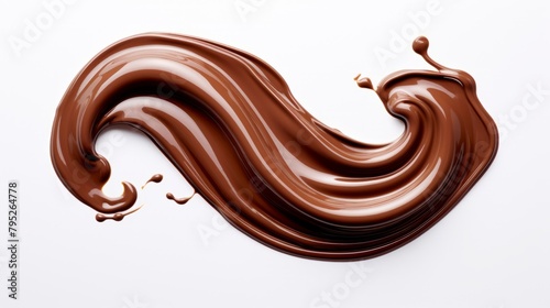 Hot melted chocolate swirl isolated on a white background