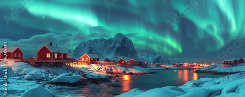 Aurora borealis over Hamnoy photo