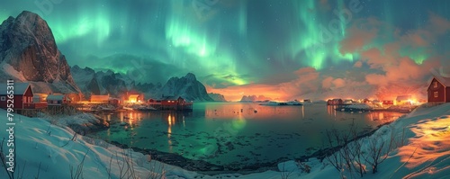 Aurora borealis over Hamnoy photo