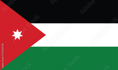 Vector Image of Jordan Flag. Jordan Flag. National Flag of Jordan. Jordan flag illustration. Jordan flag picture. Jordan flag image