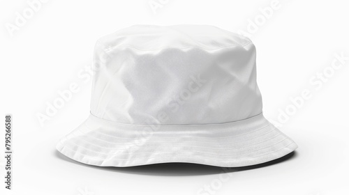 A white bucket hat on a white background
