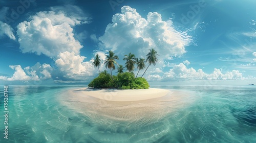 Beautiful Maldives tropical island - Panorama