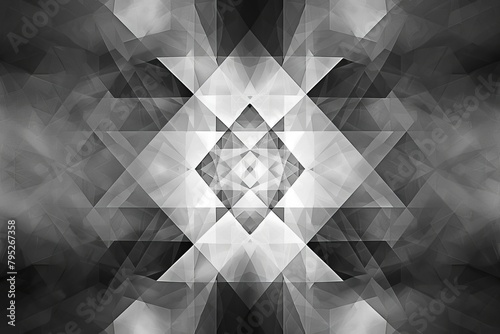 rhythmic monochrome geometric symmetry of overlapping polygonal shapes abstract background